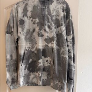 Nike Tie-Dye Gray Black Pullover Hoodie